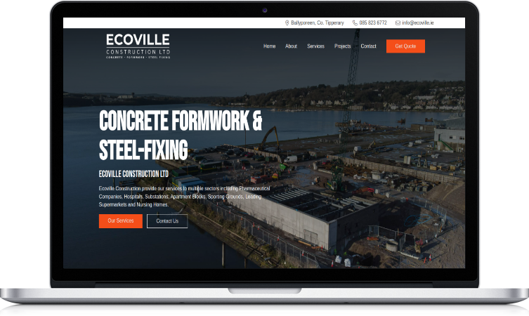 screenshot of Ecoville Construction Ltd Website